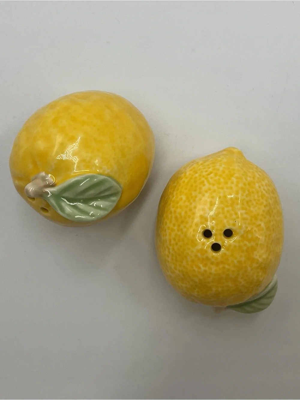 Creative Co-Op Lemon Salt & Pepper Shaker Set Spring Summer Decor Citrus Vintage
